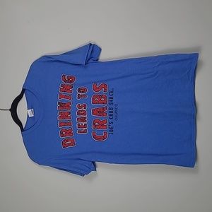 Joe's Crab Shack Drinking leads to Crabs Orlando travel destination graphic tee